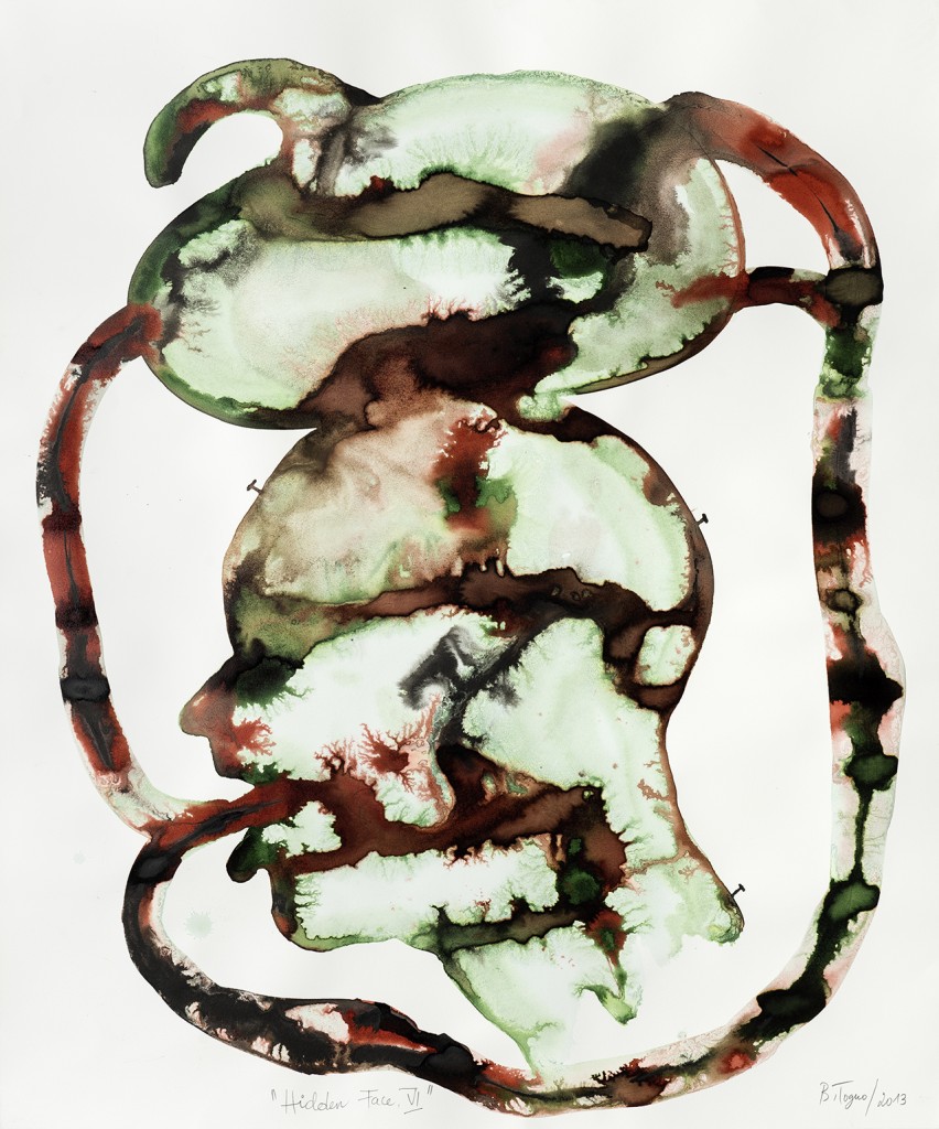 Barthélémy Toguo, Hidden Face VI, 2013_Aquarelle sur papier, 107 x 90 cm © courtesy Galerie Lelong